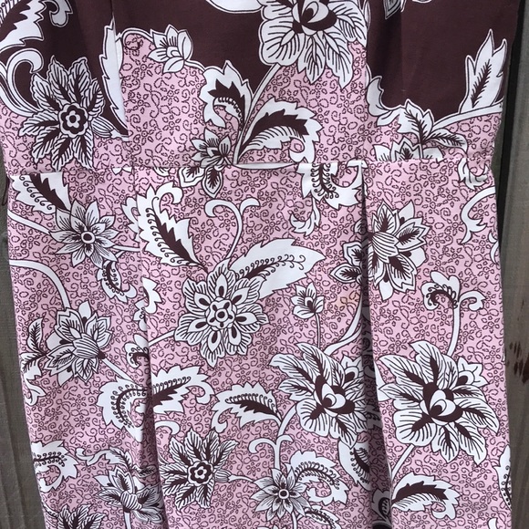 Jessica Howard Pink & Brown Paisley Spaghetti Strapped Sun Dress  - Size 4 - Picture 3 of 9